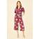 MELA Mela London Floral Print Wrap Jumpsuit, Burgundy