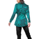 Roman Animal Print Tunic Satin Shirt - Green