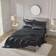 Madison Park Satin Luxury Bed Sheet Black (274.3x259.1cm)