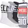 Diesel 3-Pack Logo Sports Socks, Black/White/Grey Small/Medium