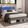 Belleze Bed Frame with 2-Tier Storage Headboard Queen