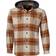 Carhartt Men's Mens Flannel Sherpa Lined Hooded Shirt Jacket Brown