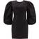 Ganni Long Sleeve Cotton Poplin Open Back Mini Dress in Black Women's