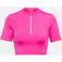 Off-White half-zip cropped training T-shirt women Elastane/Polyamide Pink