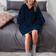Sienna Oversized Ultra Soft Couverture Bleu (104.1x94cm)