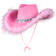 Wicked Costumes Cowboyhatt med Fluff Rosa