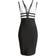 Bebe Plunge Neck Bandage Dress - Black/White