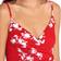 Ellos Knit Surplice Maxi Dress - Hot Red White Floral