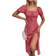 Shein Frenchy Ditsy Knot Front Split Thigh Dress - Red
