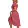 Shein Frenchy Ditsy Knot Front Split Thigh Dress - Red