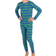 Leveret Kid's Striped Pajama Set 2-piece - Blue/Green