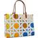 Tory Burch Ella Canvas Tote Bag - Blue Multi Basketweave