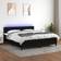 vidaXL LED Light Fabric Kontinentalsäng 160x200cm