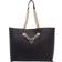 Versace Heart Chain Charm Embellished Tote - Black