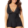 Swimsuits For All Plunge Flared Tankini Top - Black