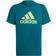 Adidas Kid's Aeroready Designed to Move Big Logo Tee - Legacy Teal/Pulse Lime (HE9330)