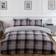 Dreamscene Check Teddy Duvet Cover Grey, Silver (260x220cm)