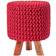 Homescapes Red Tall Knitted Foot Stool