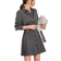 Shein Dazy Button Front Belted Shirt Dress - Dark Grey