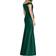 Alfred Sung Off-the-Shoulder Cuff Trumpet Gown - Hunter