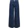 Only Vela High Waist Stripe Ex Wide Denim Trouser - Dark Blue Denim