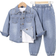 Shein Toddler Boys Dual Pocket Denim Shirt & Jeans Without Tee - Medium Wash