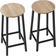 tectake Corby Industrielt Lyst træ Barstol 66cm 2stk