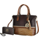 MKF Collection Autumn Crocodile Skin Tote Bag with Wallet - Taupe Chocolate