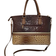 MKF Collection Autumn Crocodile Skin Tote Bag with Wallet - Taupe Chocolate