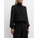 Lafayette 148 New York Knit Trim Turtleneck Blouse Black