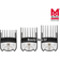 Moser ProfiLine Magnetic Premium Attachment Combs 1.2 cm Sort Sølv Glas