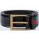 Gucci Leren Riem Met Web - Zwart