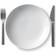 Royal Copenhagen Vit räfflad Modern Flat tallrik 25cm