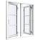 Sparvinduer BH0206 PVC Sidehængt vindue Vindue med 2-lags glas 80x45cm