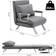 Homcom Single Person Folding 5 Position Light Grey Sofa 25.5" 1 Seater