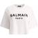 Balmain Camiseta Corta De Algodón Jersey Con Logo