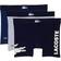 Lacoste navy/white-silver chine long stretch plain and print 3-pack boxer