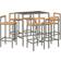 vidaXL 5 Poly Rattan& Acacia Outdoor Bar Set