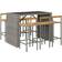 vidaXL 5 Poly Rattan& Acacia Outdoor Bar Set