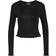 Noisy May Judy babylock detail top FWD Long-sleeve Shirt black