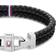 Tommy Hilfiger Carabiner Braided Leather Bracelet - Black/Silver