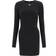 Dolce & Gabbana Minikleid Aus Milano-Ripp Mit DG-Logo Schwarz