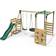 Rebo Wooden Swing Set with Monkey Bar Deck & 6ft Slide