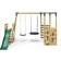 Rebo Wooden Swing Set with Monkey Bar Deck & 6ft Slide