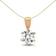 Jewelco London Classic Solo Solitaire Pendant Necklace - Gold/Diamond