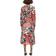 Object Limone L/S Midi Dress - Hot Coral/Flowers