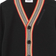 Burberry Icon Stripe Trim Wool Cardigan - Black