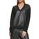 DKNY Faux-Leather Front Sweatshirt Black Black