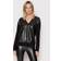 DKNY Faux-Leather Front Sweatshirt Black Black