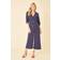 Mela London Wrap Neck Wide Leg Jumpsuit, Navy